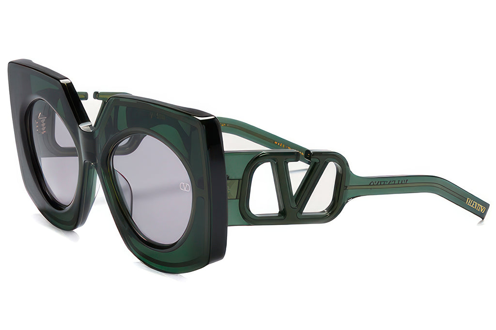 Valentino® Eyewear - V-Soul Sunglasses Crystal Green & Light Gold with Medium Grey Lenses