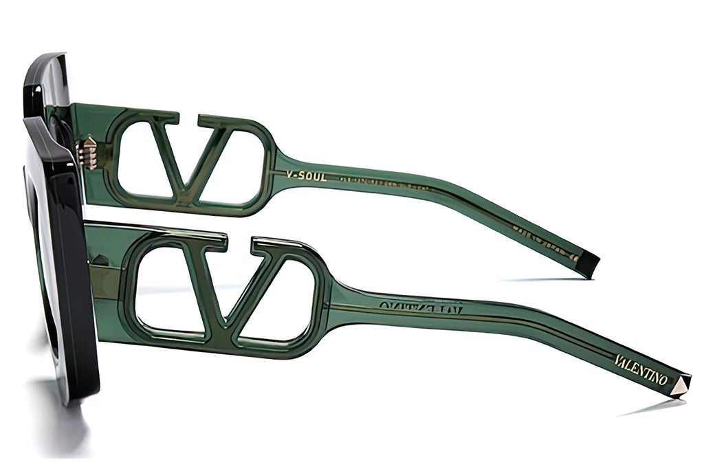 Valentino® Eyewear - V-Soul Sunglasses Crystal Green & Light Gold with Medium Grey Lenses