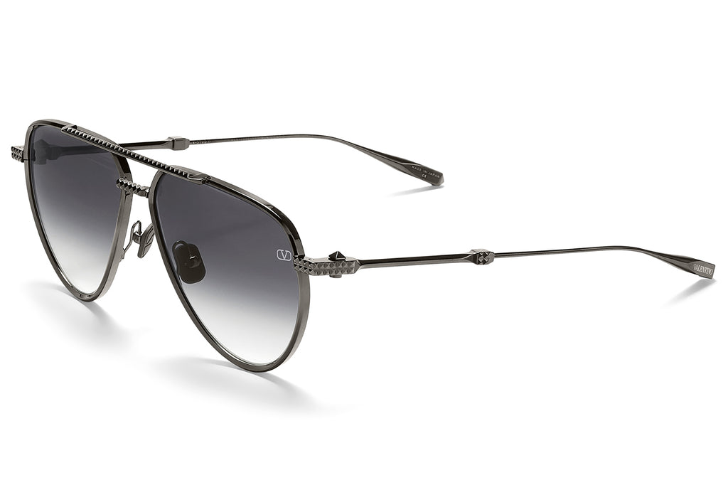 Valentino® Eyewear - V-Stud II Sunglasses Black Rhodium with Grey Gradient Lenses