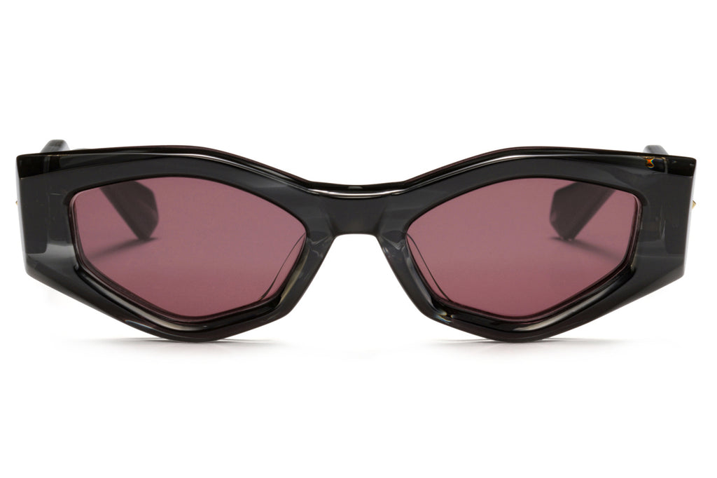 Valentino® Eyewear - V-Tre Sunglasses Translucent Black Swirl & White Gold with Dark Bordeaux Lenses