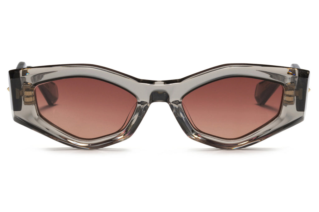 Valentino® Eyewear - V-Tre Sunglasses Translucent Grey & White Gold with Gradient Rose Lenses