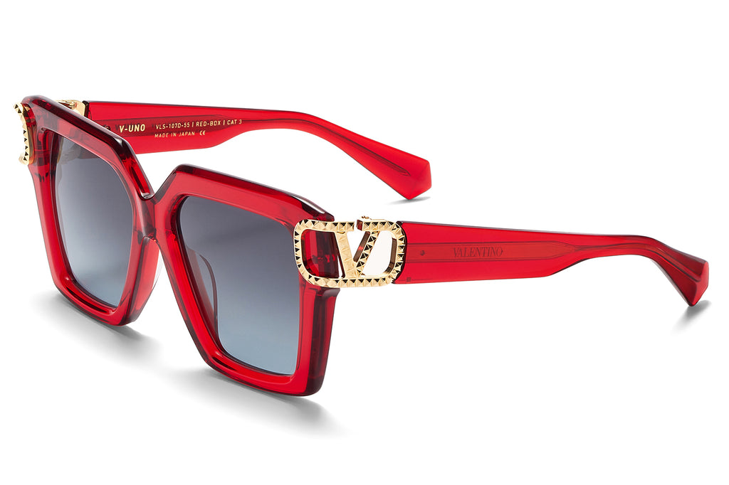 Valentino® Eyewear - V-Uno Sunglasses Crystal Red & V-Light Gold with Grey Gradient Lenses