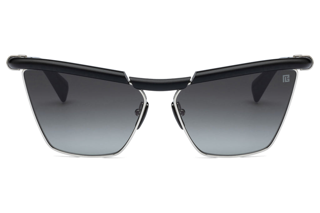 Balmain® Eyewear - Victoire Sunglasses Matte Black & Silver with Grey Gradient Lenses