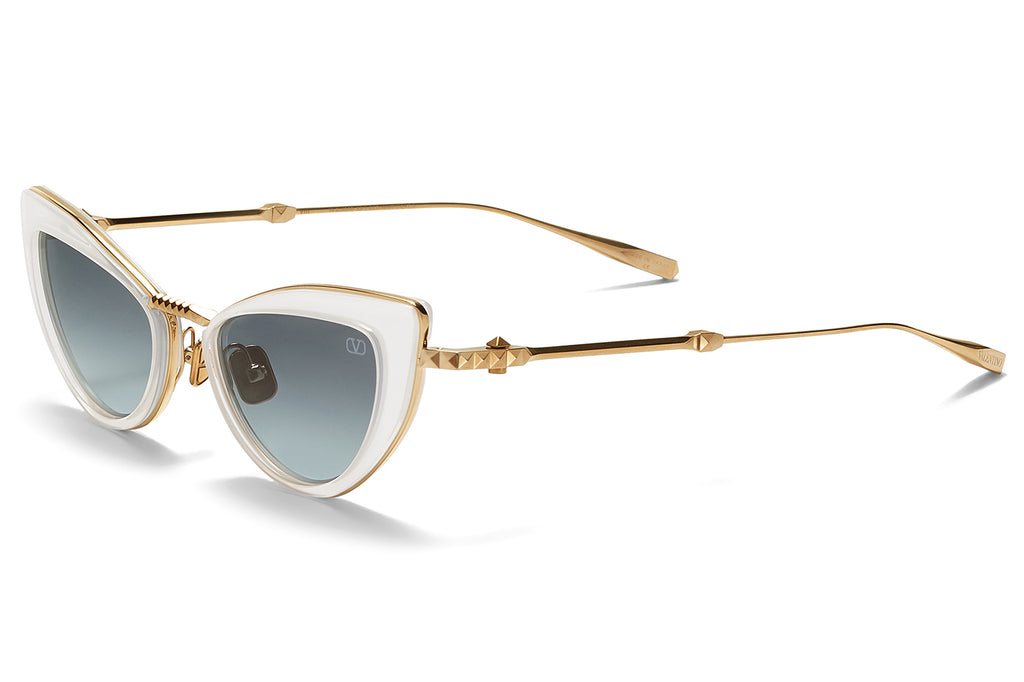 Valentino® Eyewear - VIII Sunglasses Light Gold & Translucent White with Grey Gradient Lenses