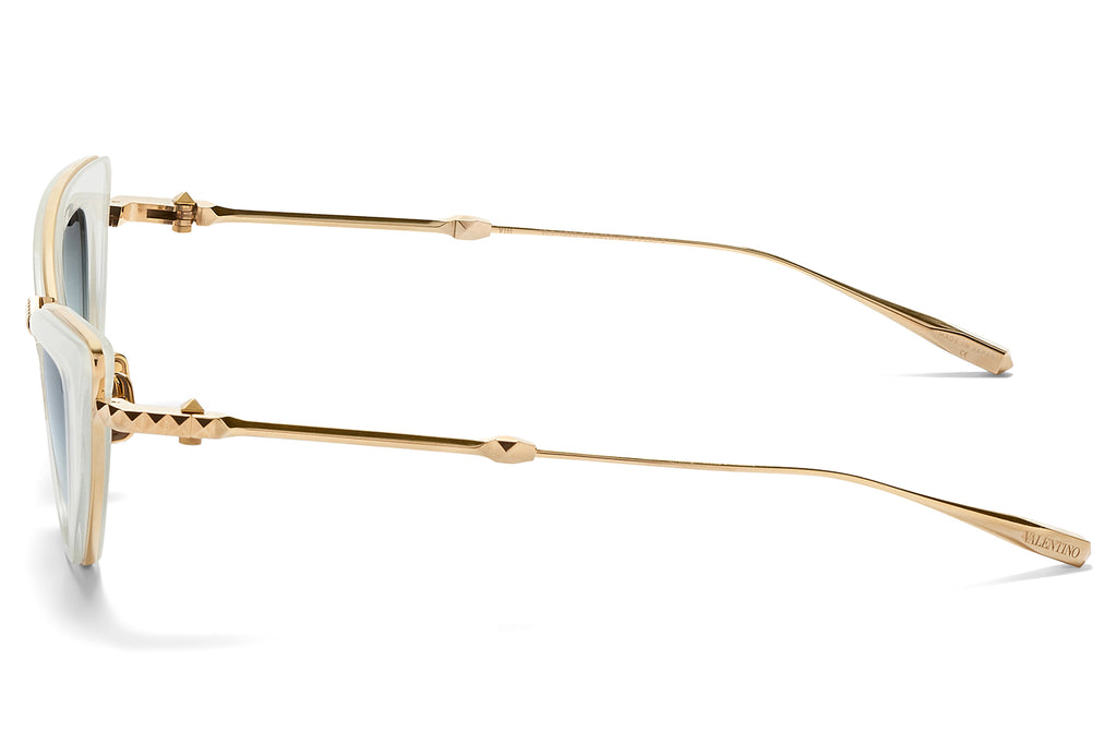 Valentino® Eyewear - VIII Sunglasses Light Gold & Translucent White with Grey Gradient Lenses