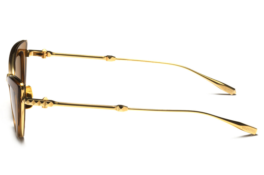 Valentino® Eyewear - VIII Sunglasses V-Light Yellow Gold & Crystal Medium Brown with Gradient Brown
