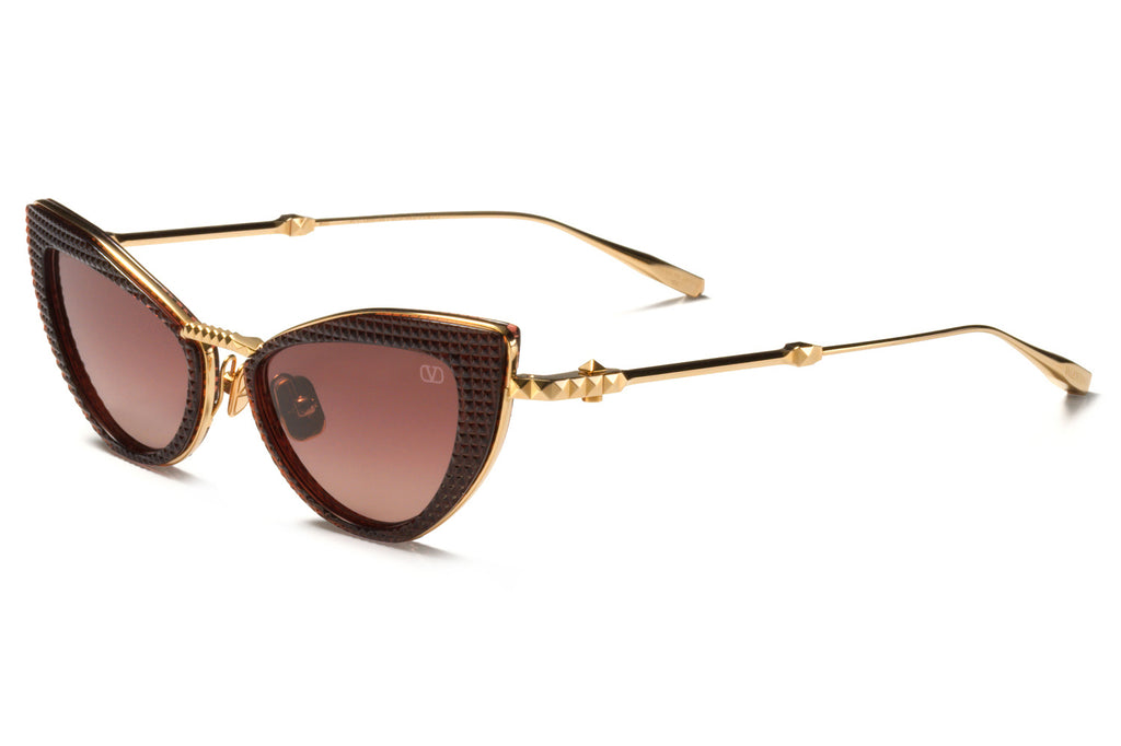 Valentino® Eyewear - VIII Sunglasses White Gold & Crystal Bordeaux with Gradient Rose Lenses