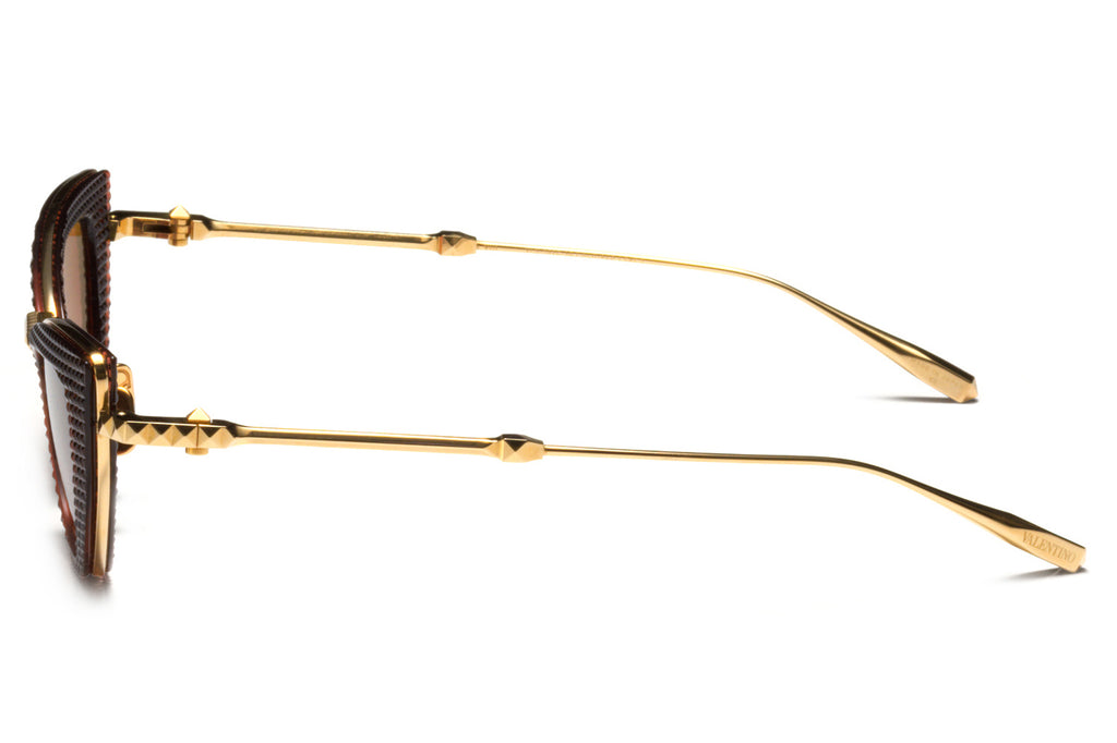 Valentino® Eyewear - VIII Sunglasses White Gold & Crystal Bordeaux with Gradient Rose Lenses