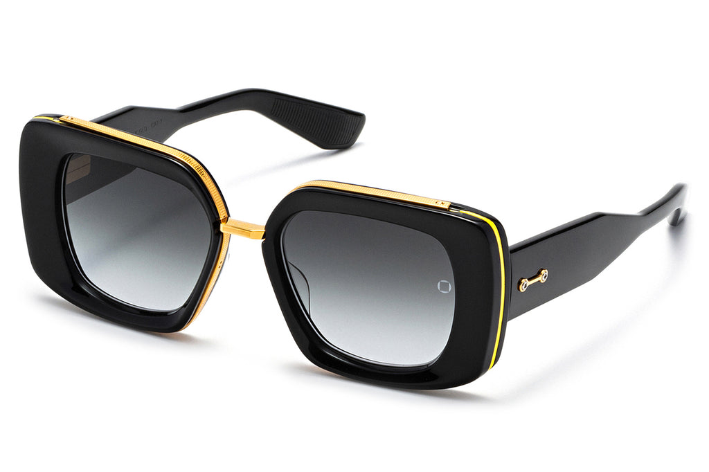 Akoni - Virgo Sunglasses Black - Yellow Gold with Dark Grey Gradient Lenses