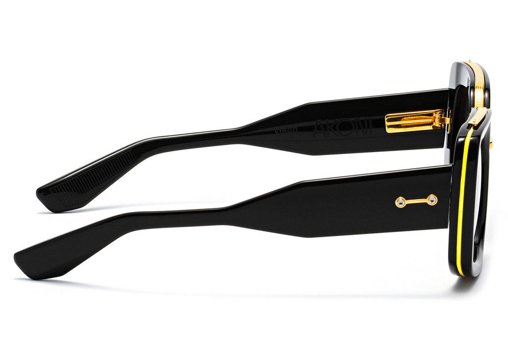 Akoni - Virgo Sunglasses Black - Yellow Gold with Dark Grey Gradient Lenses