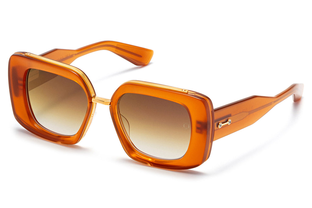 Akoni - Virgo Sunglasses Cloudy Orange - Gold with Dark Brown Gradient Lenses