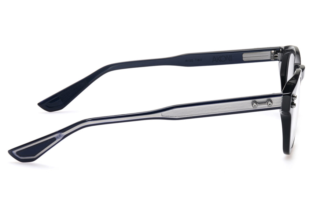 Akoni - Wise-Two Eyeglasses Solid Blue Navy & Brushed Black Palladium