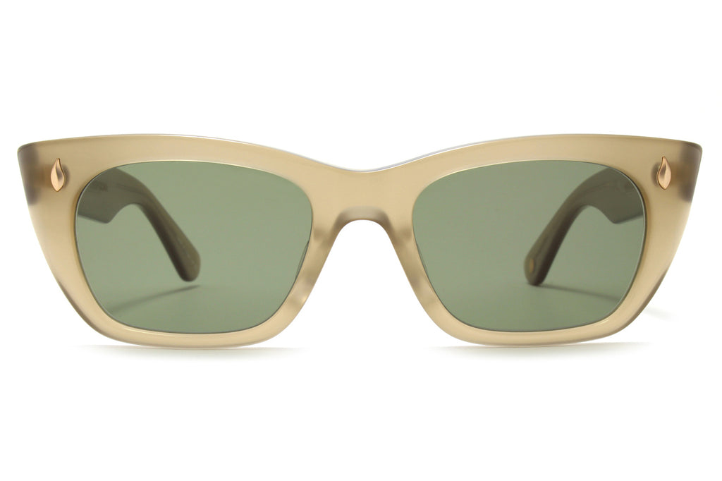 Garrett Leight - Webster Sunglasses Chanterelle with Green Lenses