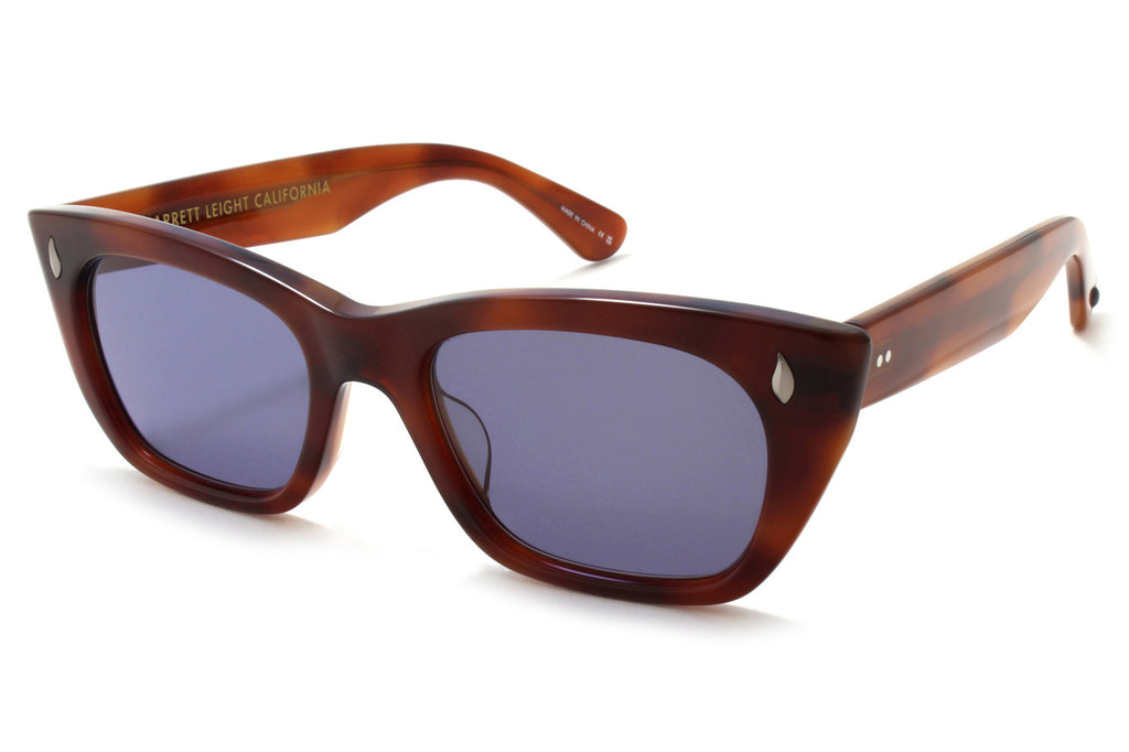 Garrett Leight - Webster Sunglasses Vintage Burnt Tortoise with Blue Smoke Lenses