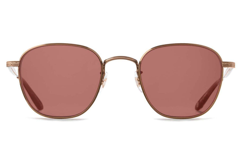 Garrett Leight - World Sunglasses Antique Gold-Spotted Brown Shell with Semi-Flat Pomegranate Lenses
