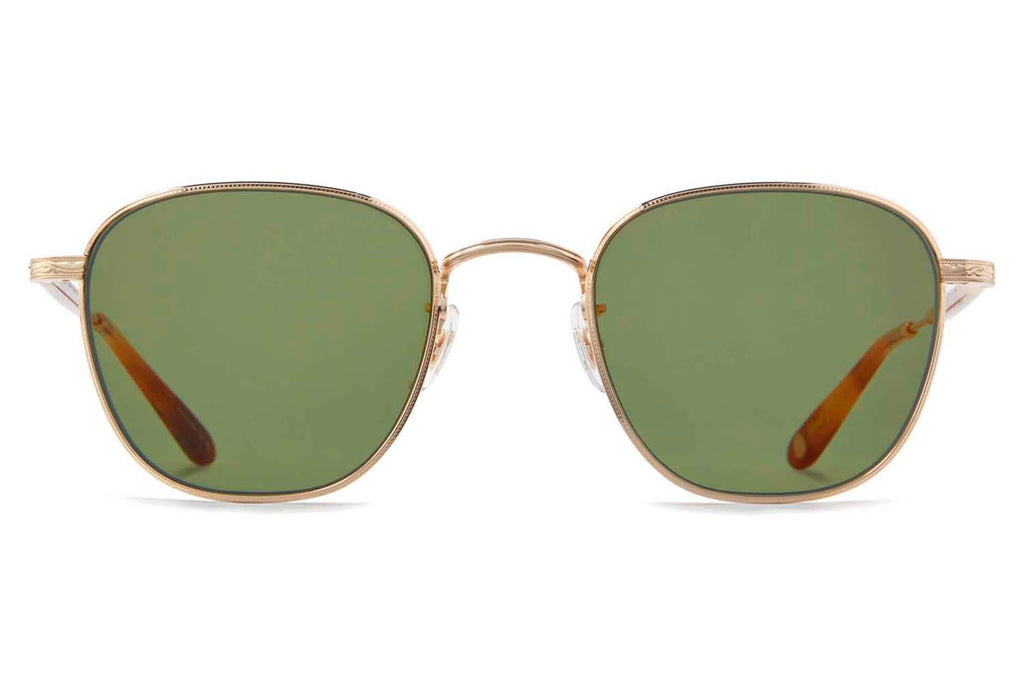 Garrett Leight - World Sunglasses Gold-Ember Tortoise with Semi-Flat Green Lenses