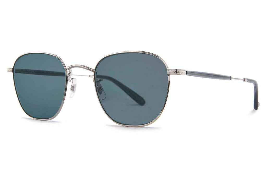Garrett Leight - World Sunglasses Silver-Sea Grey with Semi-Flat Blue Smoke Lenses