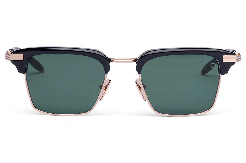 Akoni - Euclid Sunglasses Brushed 12k Gold & Black with Deep Emerald Green Lenses