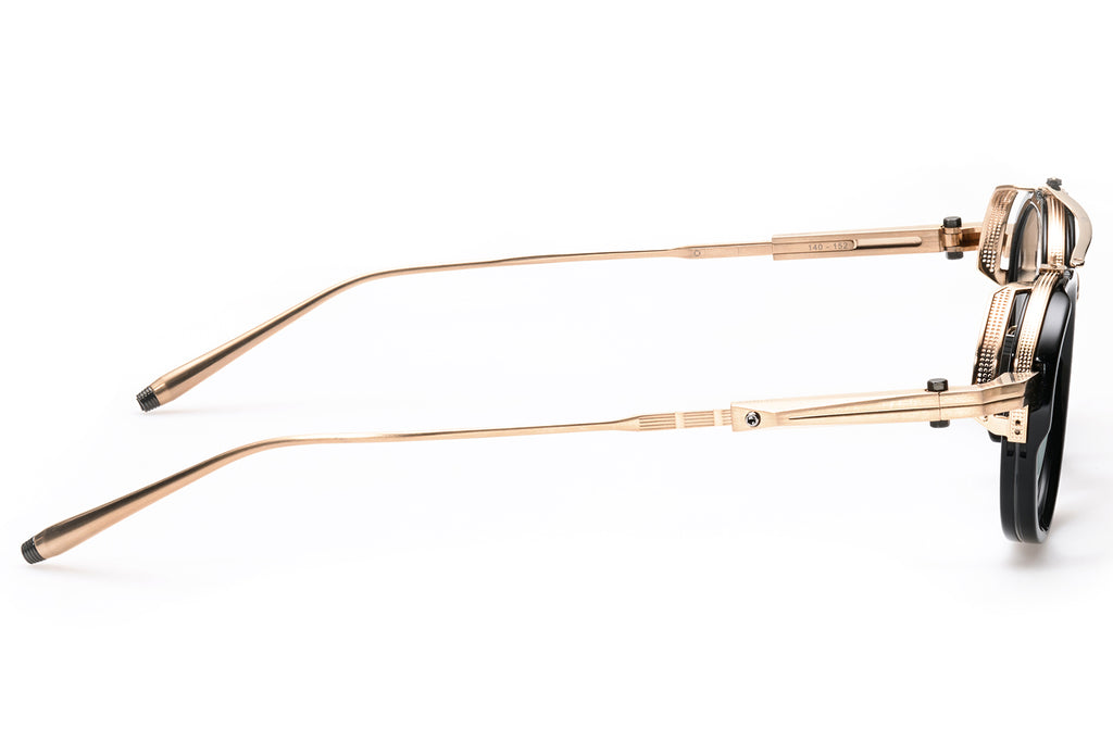 Akoni - Infinity Sunglasses Brushed 12k Gold & Black Rhodium with Deep Emerald Green Lenses