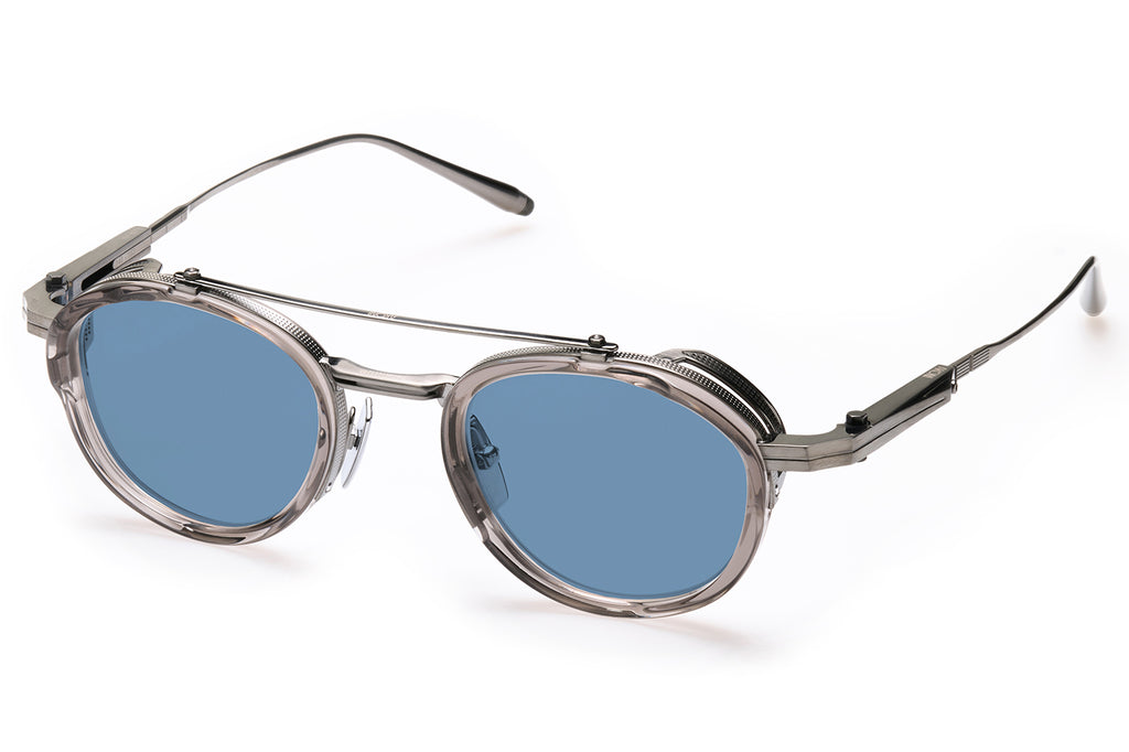 Akoni - Infinity Sunglasses Brushed Black Palladium & Black Rhodium with Dusty Blue Lenses