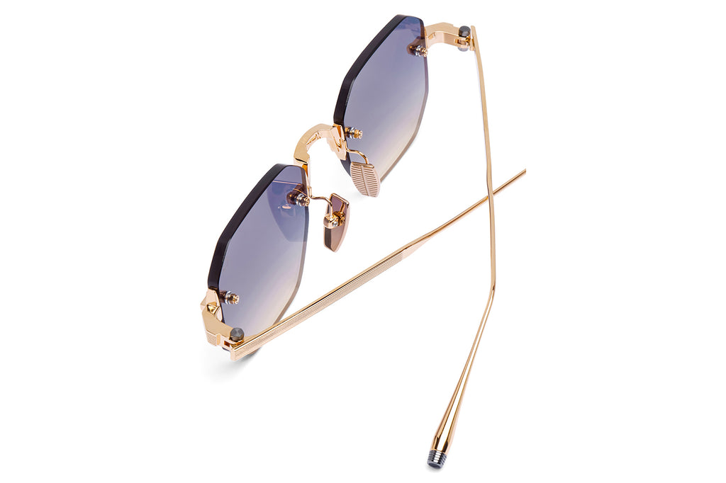 Akoni - Juno-One Sunglasses 12k Gold & Black Palladium with Dark Blue to Yellow Lenses
