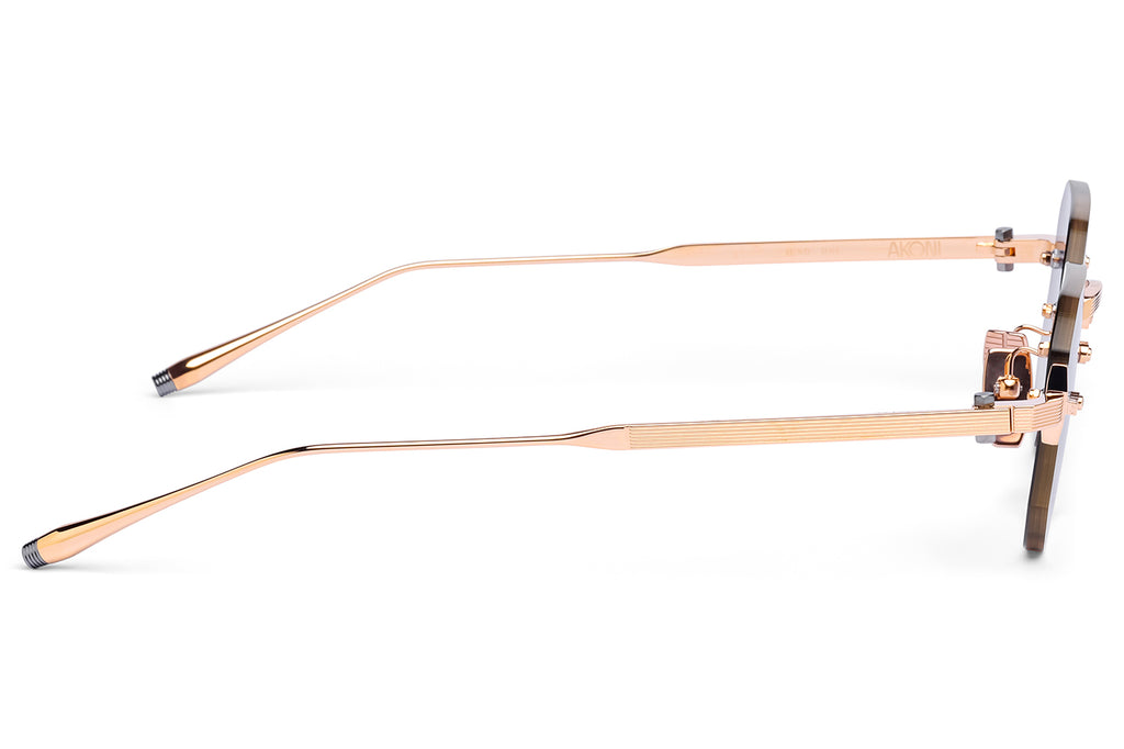 Akoni - Juno-One Sunglasses 12k Gold & Black Palladium with Dark Blue to Yellow Lenses