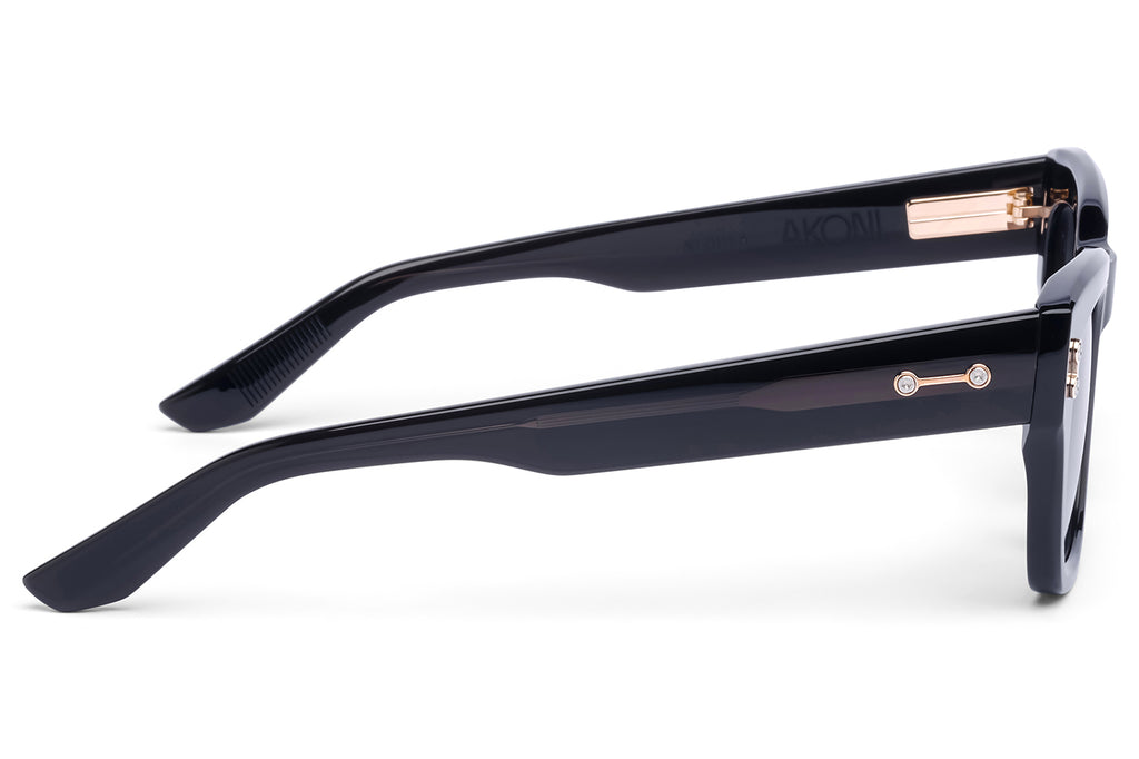 Akoni - Nebula Sunglasses Crystal Black & 12k Gold with Dark Grey to Light Grey Lenses
