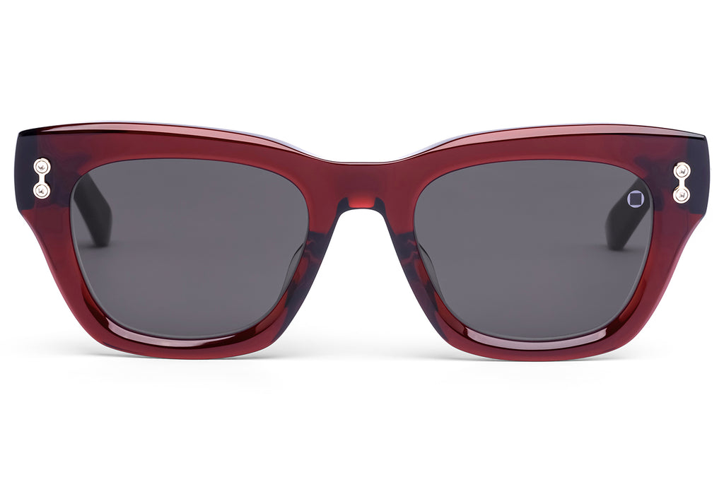 Akoni - Nebula Sunglasses Crystal Bordeaux & 12k Gold with Dark Grey Lenses