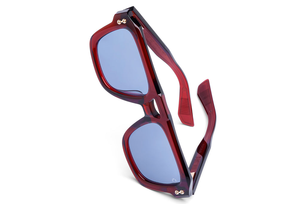 Akoni - Perseus Sunglasses Crystal Burgundy & 12k Gold with Dusty Blue Lenses