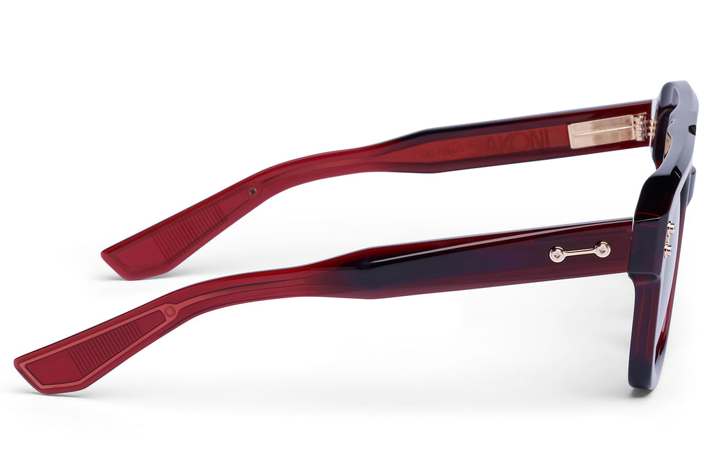 Akoni - Perseus Sunglasses Crystal Burgundy & 12k Gold with Dusty Blue Lenses
