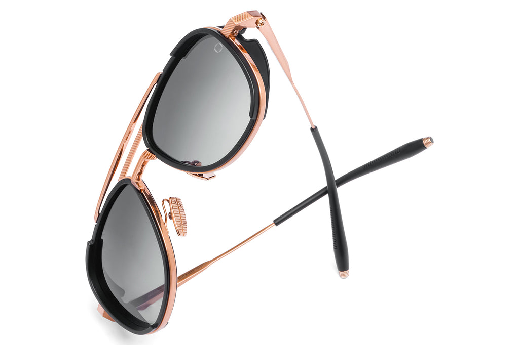 Akoni - Spitzer Sunglasses Brushed Rose Gold & Matte Black with Grey Gradient Lenses
