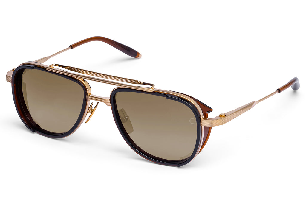 Akoni - Spitzer Sunglasses Brushed 12k Gold & Brown with Brown Gradient Lenses