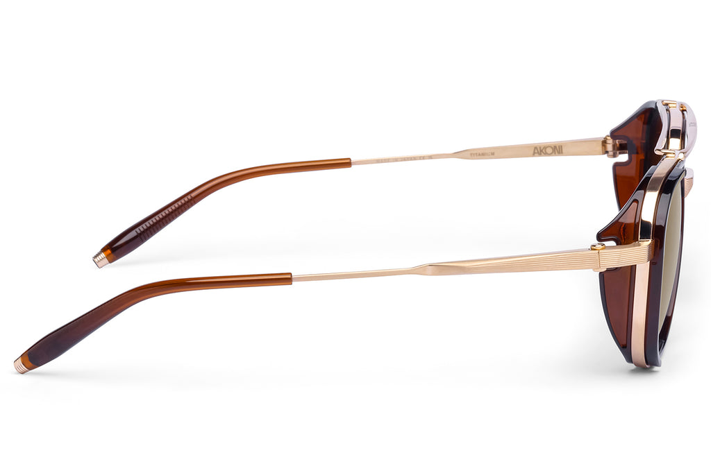 Akoni - Spitzer Sunglasses Brushed 12k Gold & Brown with Brown Gradient Lenses