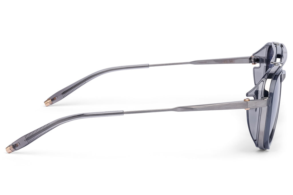 Akoni - Spitzer Sunglasses Brushed Black Palladium & Crystal Grey with Dusty Blue Lenses