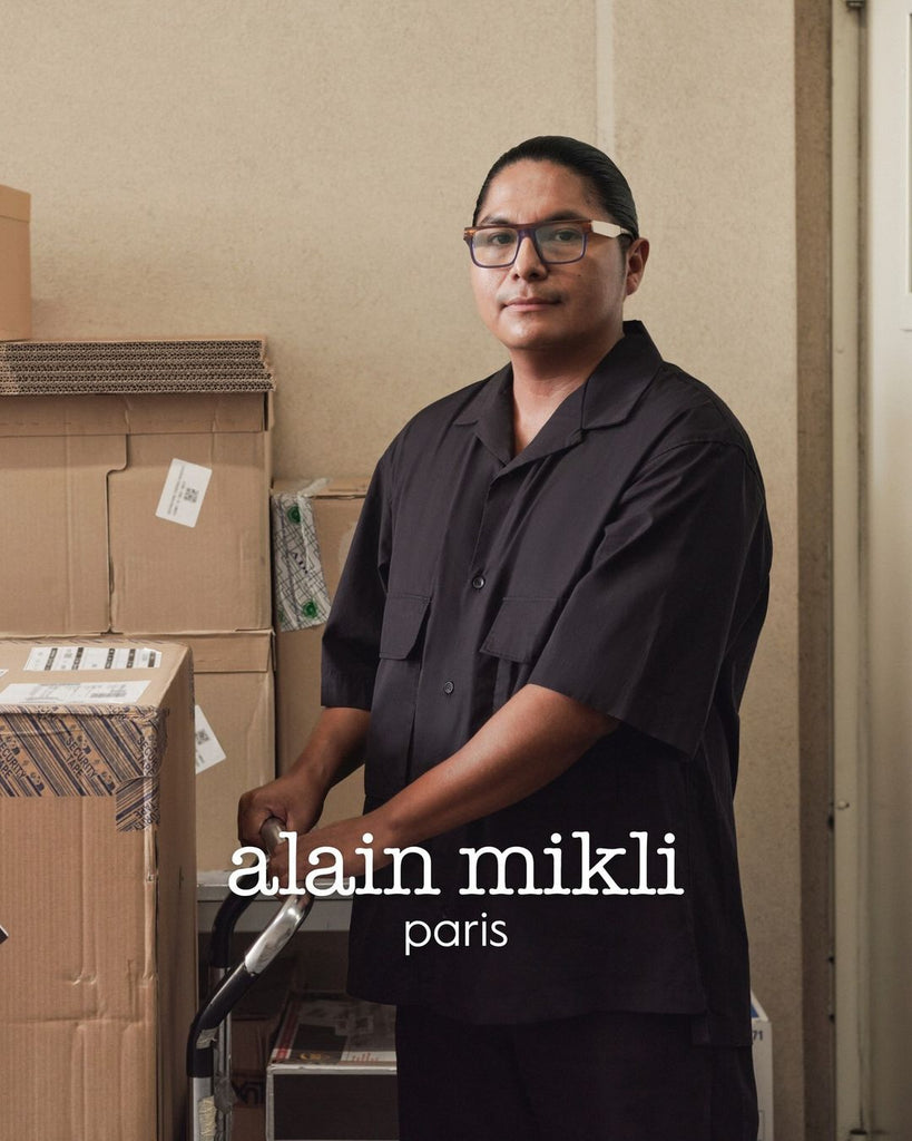 Alain Mikli - A03506 Eyeglasses Opal Blue/Striped Havana