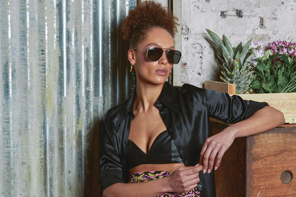 Linda Farrow - Asher Sunglasses Nickel (C3)