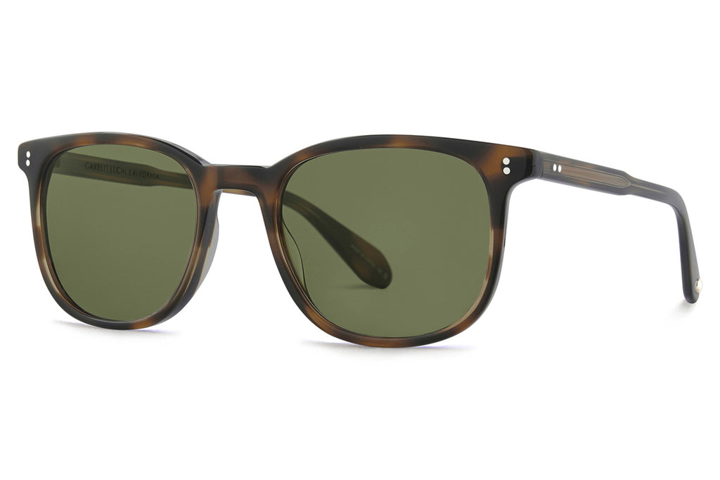 Garrett Leight - Bentley Sunglasses Spotted Brown Shell with Green Lenses