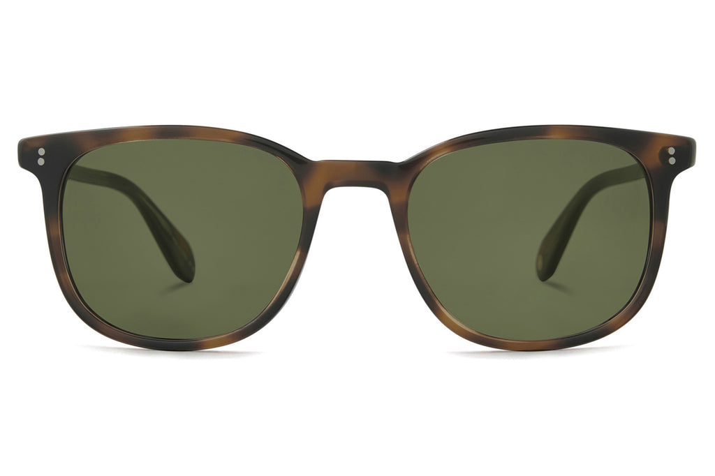 Garrett Leight - Bentley Sunglasses Spotted Brown Shell with Green Lenses