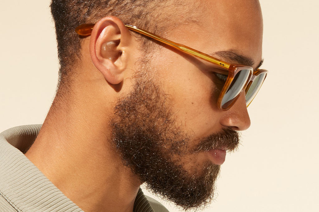 Garrett Leight - Bentley Sunglasses Butterscotch with Green Polar Lenses