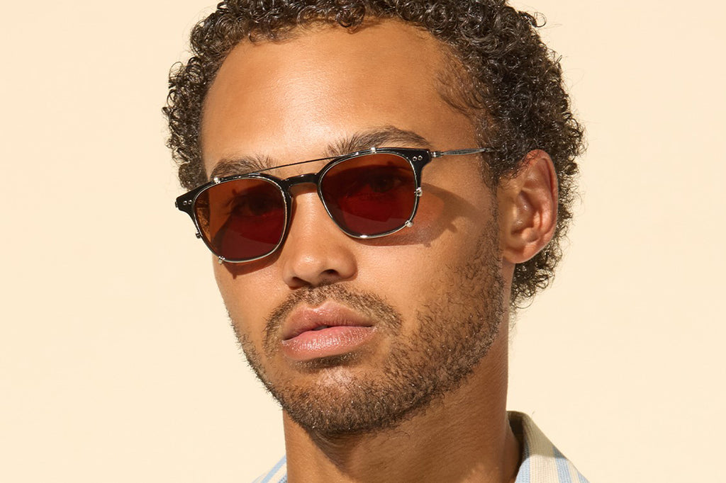 Garrett Leight - Clark J Clip Sunglasses Gold with G15 Lenses
