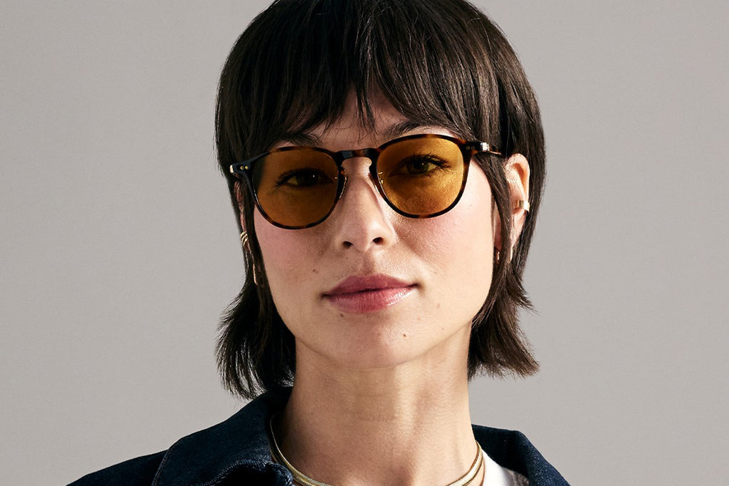 Garrett Leight - Hampton J Sunglasses Autumn Tortoise with Pure Maple Lenses