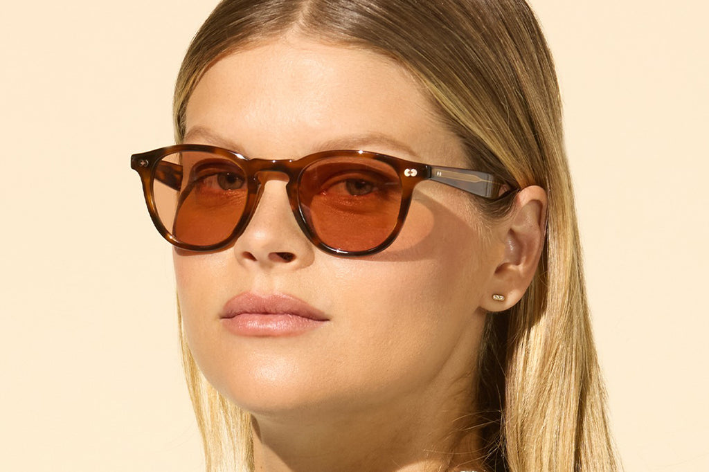 Garrett Leight - Hampton X Sunglasses Spotted Brown Shell with Pure Redwood Lenses