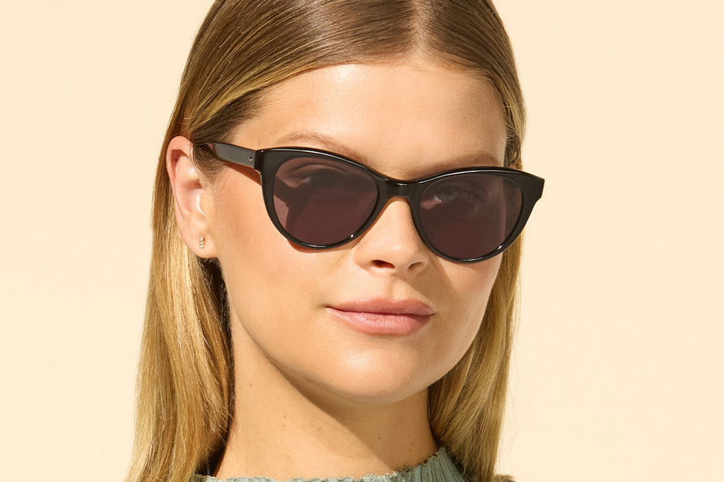 Garrett Leight - Jess Sunglasses Black with Flat Dark Grey Lenses