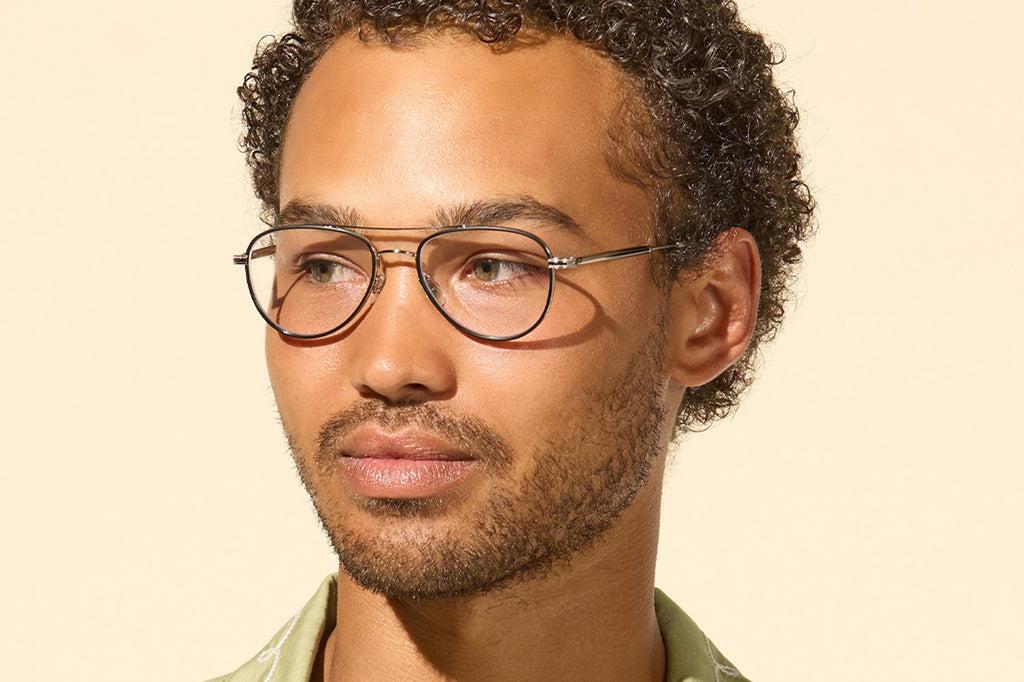 Garrett Leight - Linnie Eyeglasses Matte Black-Silver