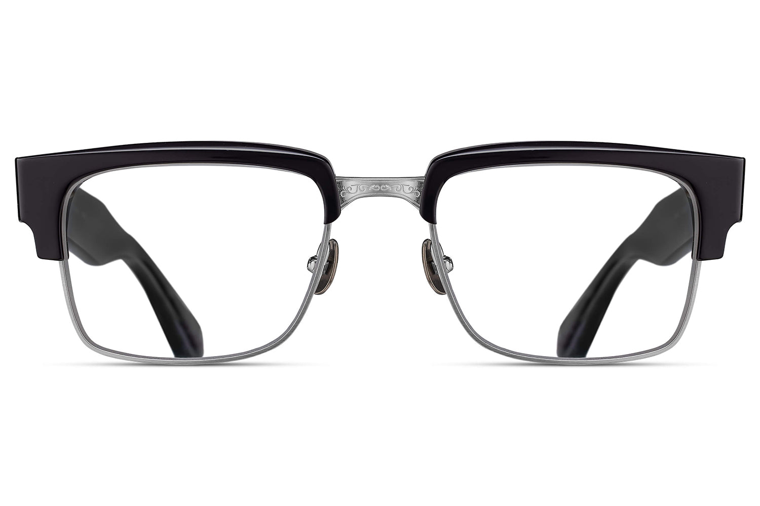 MATSUDA マツダ M2071 BLK-BS ウェリントンシェイプ アイウェア  ブラック×シルバー 53□20-145 Matsuda - M2071 Eyeglasses | Specs Collective
