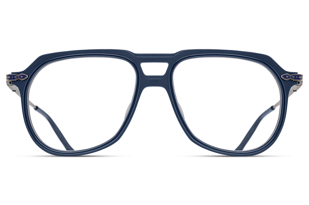 Matsuda - M2073 Eyeglasses Matte Navy - Antique Silver