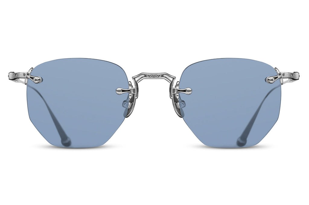 Matsuda - M3104-A Sunglasses Palladium White with Cobalt Blue Lenses