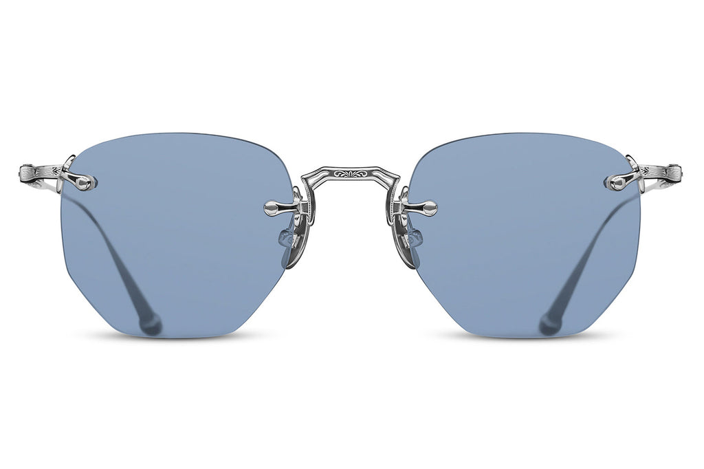 Matsuda - M3104-A Sunglasses Palladium White with Cobalt Blue Lenses