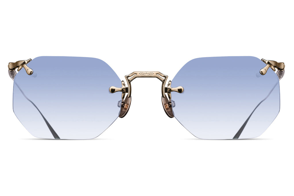 Matsuda - M3104-B Sunglasses Brushed Gold with Café Blue Gradient Lenses