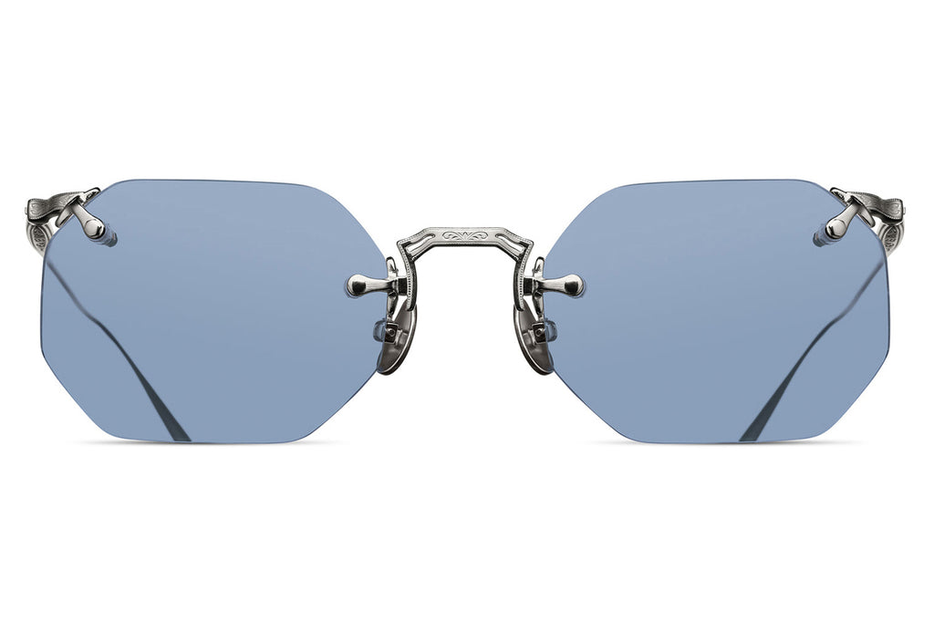 Matsuda - M3104-B Sunglasses Palladium White with Cobalt Blue Lenses